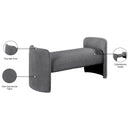 Meridian Peyton Grey Boucle Fabric Bench IMAGE 7