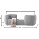  Meridian Hilton Grey Boucle Fabric Upholstered Chaise Lounge IMAGE 11