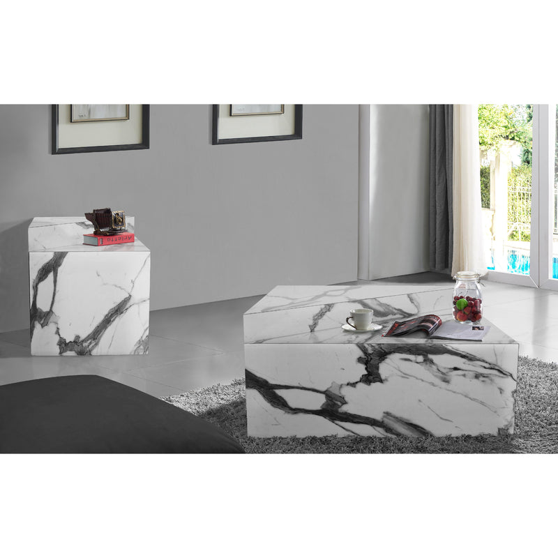Meridian Aritzia White Faux Marble Coffee Table IMAGE 15