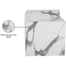 Meridian Aritzia White Faux Marble End Table IMAGE 14