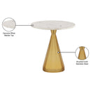 Meridian Emery White Marble End Table IMAGE 7