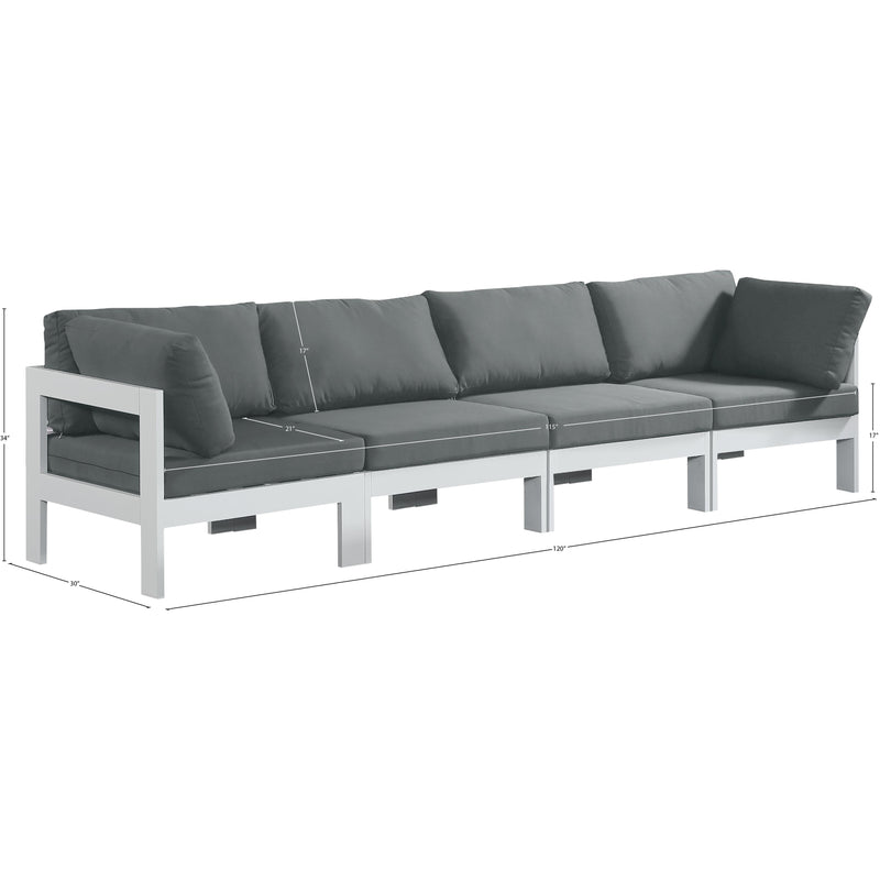 Meridian Nizuc Grey Water Resistant Fabric Outdoor Patio Modular Sofa IMAGE 8