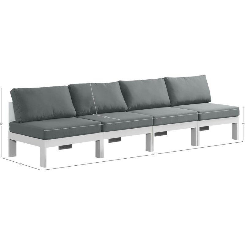 Meridian Nizuc Grey Water Resistant Fabric Outdoor Patio Modular Sofa IMAGE 8