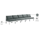 Meridian Nizuc Grey Water Resistant Fabric Outdoor Patio Modular Sofa IMAGE 9