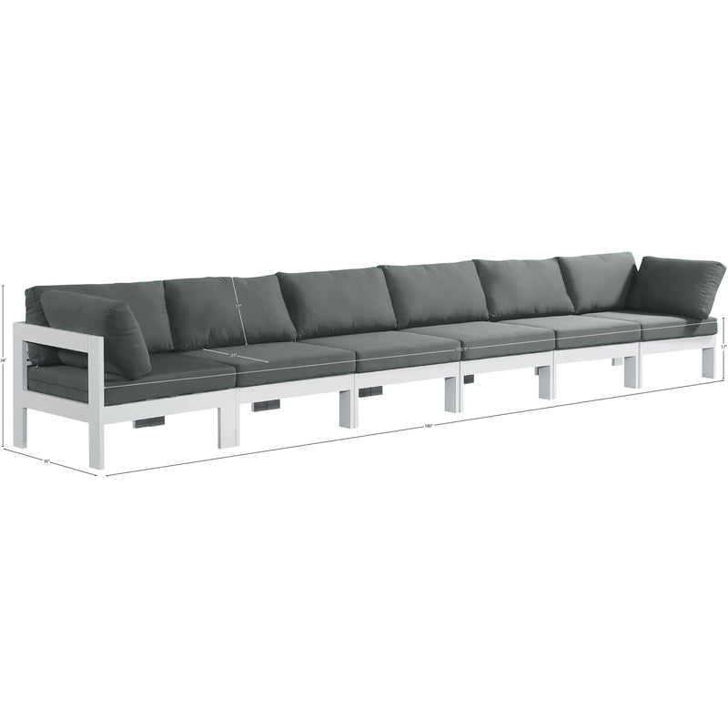 Meridian Nizuc Grey Water Resistant Fabric Outdoor Patio Modular Sofa IMAGE 8