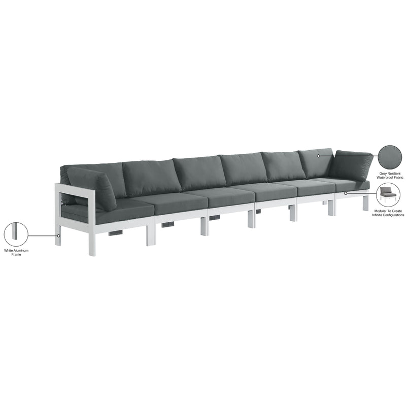Meridian Nizuc Grey Water Resistant Fabric Outdoor Patio Modular Sofa IMAGE 9