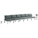 Meridian Nizuc Grey Water Resistant Fabric Outdoor Patio Modular Sofa IMAGE 9