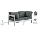 Meridian Nizuc Grey Water Resistant Fabric Outdoor Patio Modular Sofa IMAGE 8