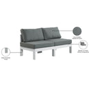 Meridian Nizuc Grey Water Resistant Fabric Outdoor Patio Modular Sofa IMAGE 9