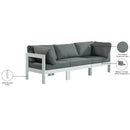 Meridian Nizuc Grey Water Resistant Fabric Outdoor Patio Modular Sofa IMAGE 9