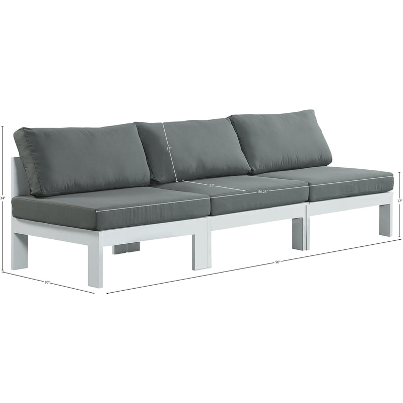 Meridian Nizuc Grey Water Resistant Fabric Outdoor Patio Modular Sofa IMAGE 8