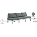 Meridian Nizuc Grey Water Resistant Fabric Outdoor Patio Modular Sofa IMAGE 9