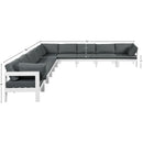 Meridian Nizuc Grey Water Resistant Fabric Outdoor Patio Modular Sectional IMAGE 7