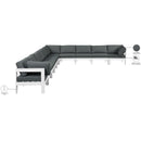 Meridian Nizuc Grey Water Resistant Fabric Outdoor Patio Modular Sectional IMAGE 8