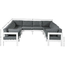 Meridian Nizuc Grey Water Resistant Fabric Outdoor Patio Modular Sectional IMAGE 7