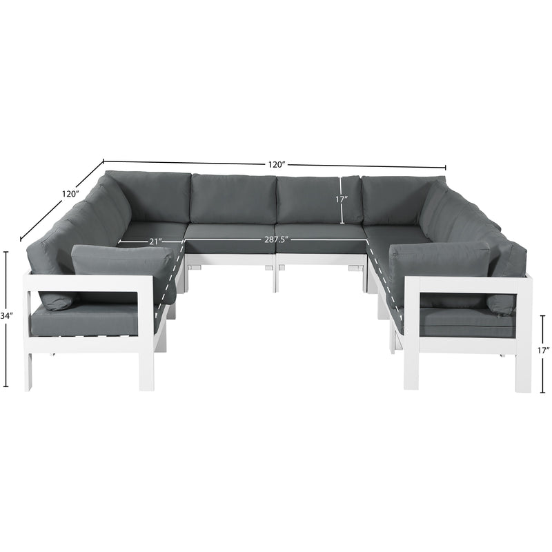 Meridian Nizuc Grey Water Resistant Fabric Outdoor Patio Modular Sectional IMAGE 7