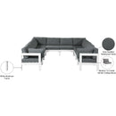 Meridian Nizuc Grey Water Resistant Fabric Outdoor Patio Modular Sectional IMAGE 8