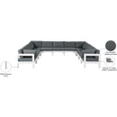 Meridian Nizuc Grey Water Resistant Fabric Outdoor Patio Modular Sectional IMAGE 8