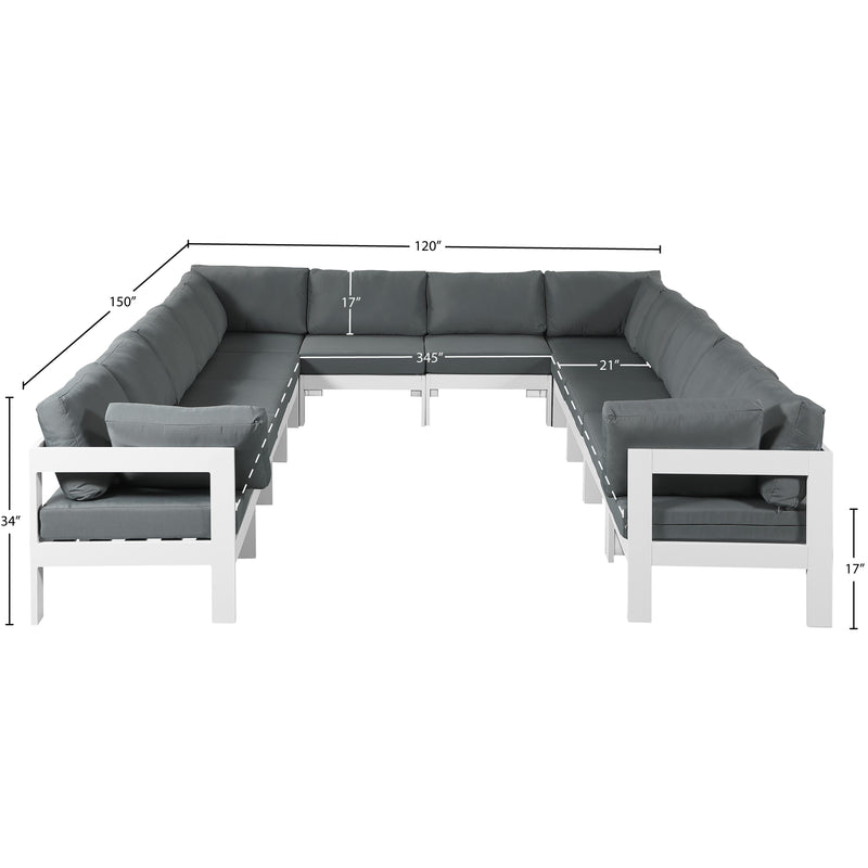 Meridian Nizuc Grey Water Resistant Fabric Outdoor Patio Modular Sectional IMAGE 7