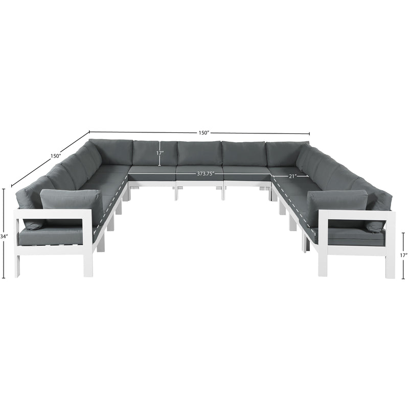 Meridian Nizuc Grey Water Resistant Fabric Outdoor Patio Modular Sectional IMAGE 7