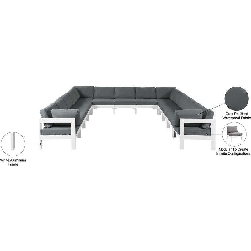 Meridian Nizuc Grey Water Resistant Fabric Outdoor Patio Modular Sectional IMAGE 8
