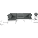 Meridian Nizuc Grey Water Resistant Fabric Outdoor Patio Modular Sectional IMAGE 12