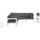 Meridian Nizuc Grey Water Resistant Fabric Outdoor Patio Modular Sectional IMAGE 8