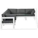 Meridian Nizuc Grey Water Resistant Fabric Outdoor Patio Modular Sectional IMAGE 7