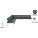 Meridian Nizuc Grey Water Resistant Fabric Outdoor Patio Modular Sectional IMAGE 8