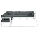Meridian Nizuc Grey Water Resistant Fabric Outdoor Patio Modular Sectional IMAGE 7