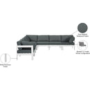 Meridian Nizuc Grey Water Resistant Fabric Outdoor Patio Modular Sectional IMAGE 8