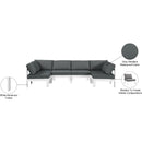 Meridian Nizuc Grey Water Resistant Fabric Outdoor Patio Modular Sectional IMAGE 8