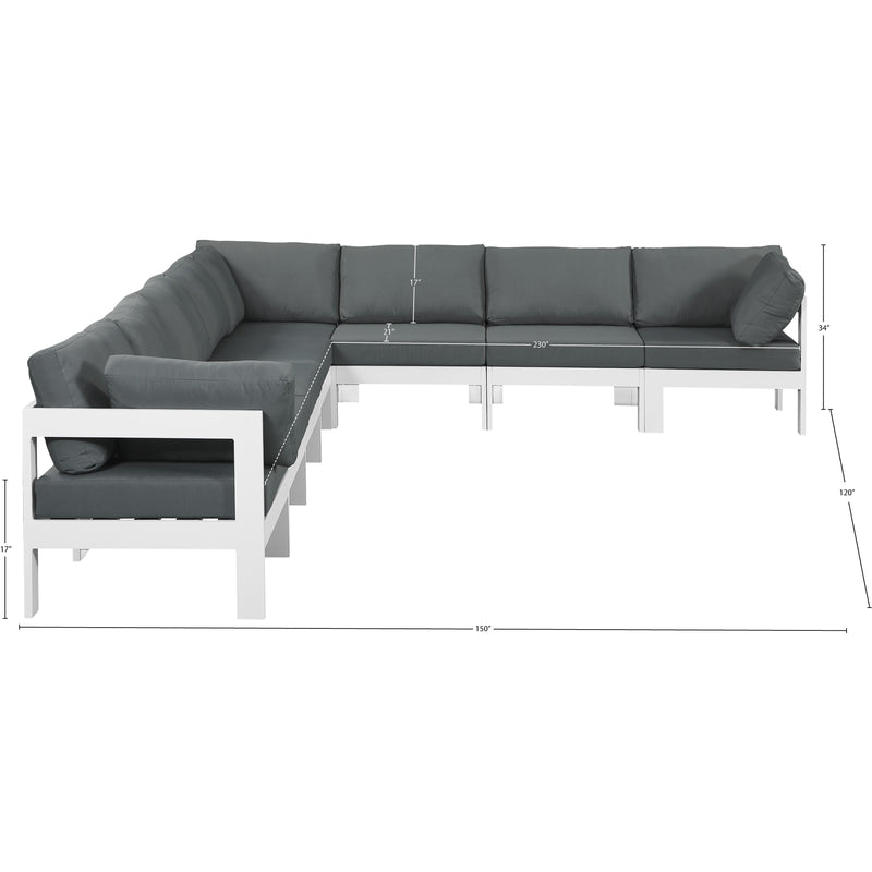 Meridian Nizuc Grey Water Resistant Fabric Outdoor Patio Modular Sectional IMAGE 7