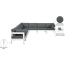 Meridian Nizuc Grey Water Resistant Fabric Outdoor Patio Modular Sectional IMAGE 8