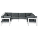 Meridian Nizuc Grey Water Resistant Fabric Outdoor Patio Modular Sectional IMAGE 7