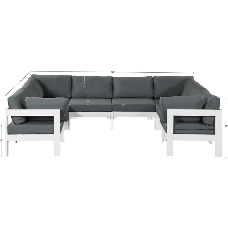 Meridian Nizuc Grey Water Resistant Fabric Outdoor Patio Modular Sectional IMAGE 7