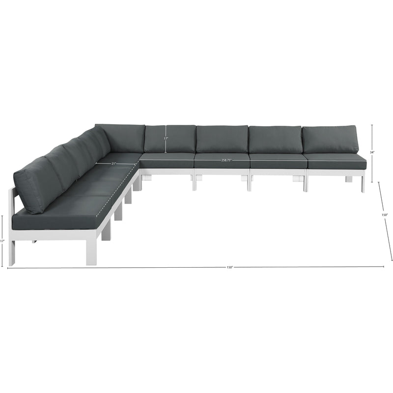 Meridian Nizuc Grey Water Resistant Fabric Outdoor Patio Modular Sectional IMAGE 7