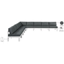 Meridian Nizuc Grey Water Resistant Fabric Outdoor Patio Modular Sectional IMAGE 8