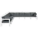 Meridian Nizuc Grey Water Resistant Fabric Outdoor Patio Modular Sectional IMAGE 7