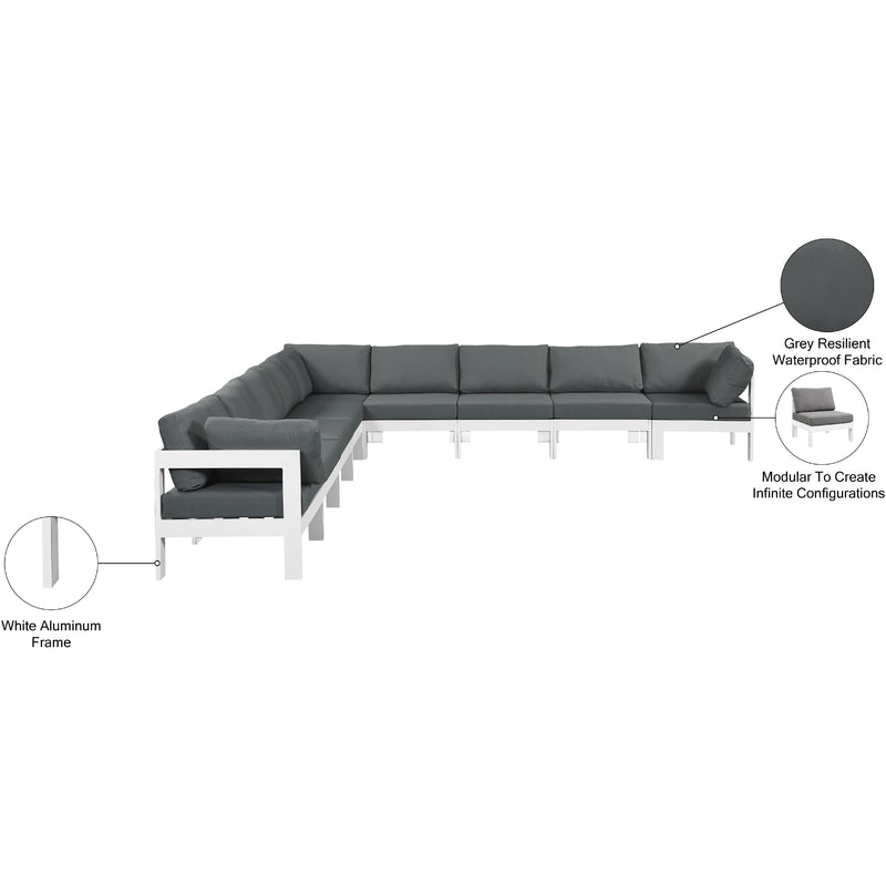 Meridian Nizuc Grey Water Resistant Fabric Outdoor Patio Modular Sectional IMAGE 8