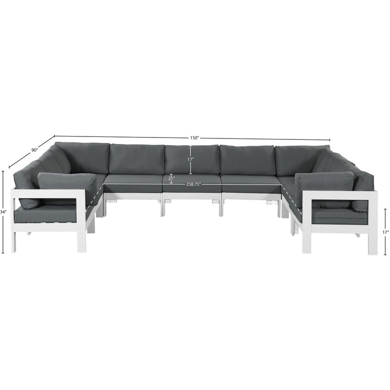 Meridian Nizuc Grey Water Resistant Fabric Outdoor Patio Modular Sectional IMAGE 7