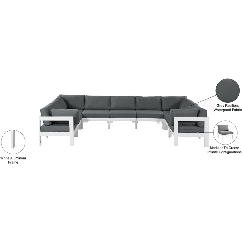 Meridian Nizuc Grey Water Resistant Fabric Outdoor Patio Modular Sectional IMAGE 8
