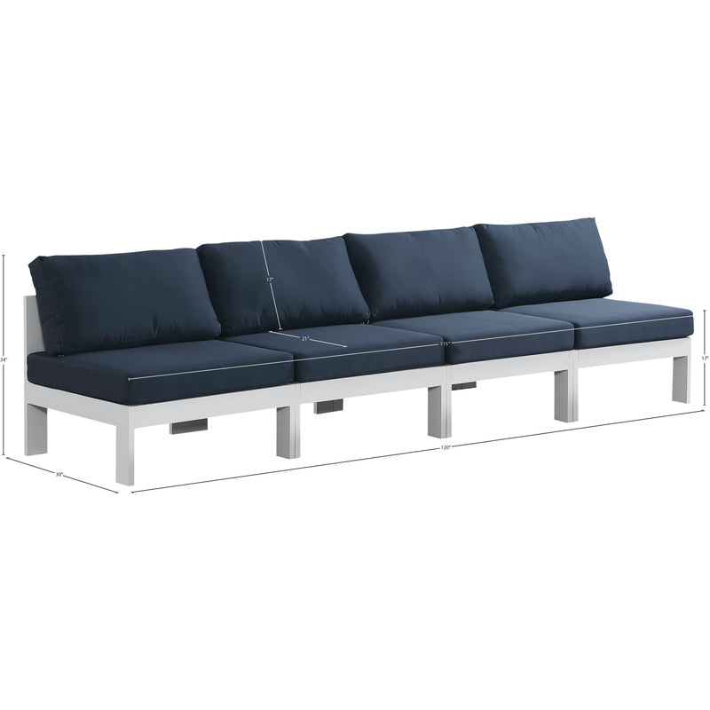 Meridian Nizuc Navy Water Resistant Fabric Outdoor Patio Modular Sofa IMAGE 8
