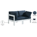 Meridian Nizuc Navy Water Resistant Fabric Outdoor Patio Modular Sofa IMAGE 9