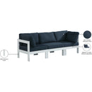 Meridian Nizuc Navy Water Resistant Fabric Outdoor Patio Modular Sofa IMAGE 9