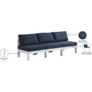Meridian Nizuc Navy Water Resistant Fabric Outdoor Patio Modular Sofa IMAGE 9