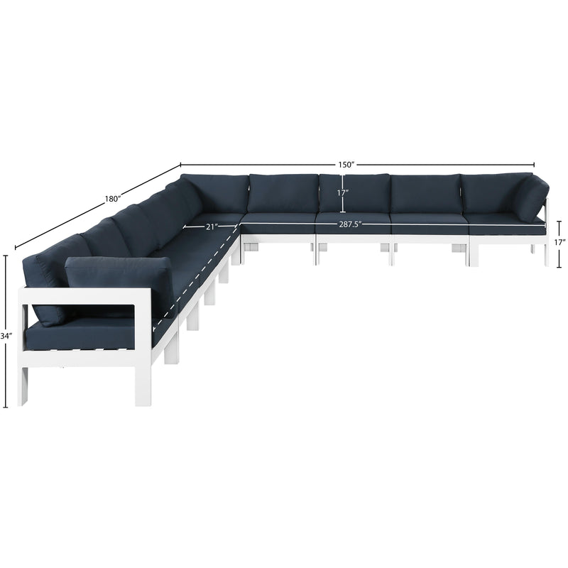Meridian Nizuc Navy Water Resistant Fabric Outdoor Patio Modular Sectional IMAGE 7