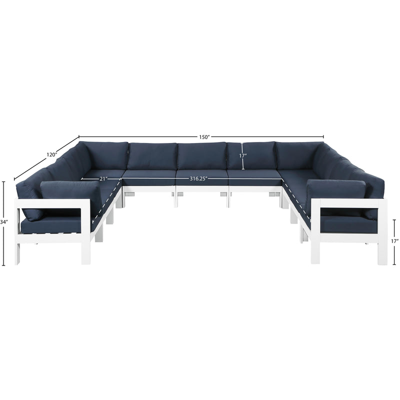 Meridian Nizuc Navy Water Resistant Fabric Outdoor Patio Modular Sectional IMAGE 7