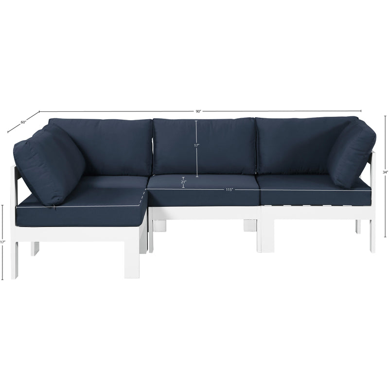 Meridian Nizuc Navy Water Resistant Fabric Outdoor Patio Modular Sectional IMAGE 11