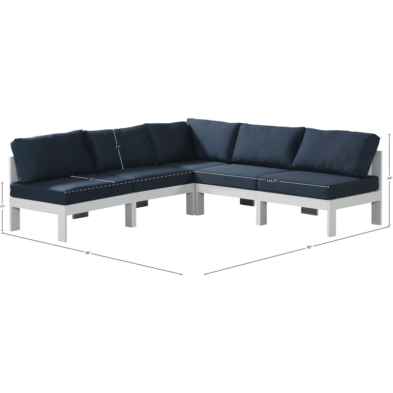 Meridian Nizuc Navy Water Resistant Fabric Outdoor Patio Modular Sectional IMAGE 8
